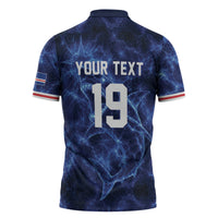 Custom World Football 2026 Cabo Verde Zipper Polo Shirt Go Blue Sharks Glory