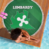 Italy Lombardy Beach Blanket Map With Flag Style - Wonder Print Shop