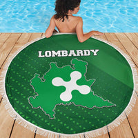 Italy Lombardy Beach Blanket Map With Flag Style - Wonder Print Shop