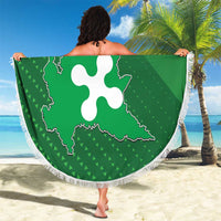 Italy Lombardy Beach Blanket Map With Flag Style - Wonder Print Shop