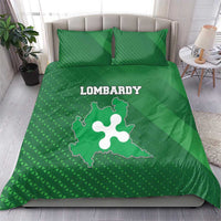 Italy Lombardy Bedding Set Map With Flag Style - Wonder Print Shop
