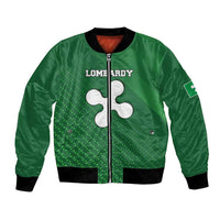 Italy Lombardy Bomber Jacket Map With Flag Style - Wonder Print Shop
