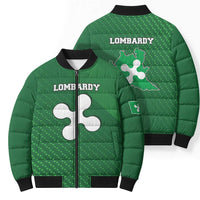 Italy Lombardy Bomber Puffer Jacket Map With Flag Style - Wonder Print Shop