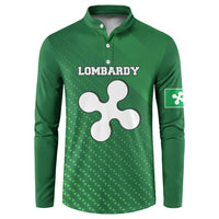 Italy Lombardy Button Sweatshirt Map With Flag Style - Wonder Print Shop