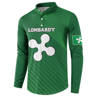 Italy Lombardy Button Sweatshirt Map With Flag Style - Wonder Print Shop