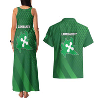 Italy Lombardy Couples Matching Tank Maxi Dress and Hawaiian Shirt Map With Flag Style - Wonder Print Shop