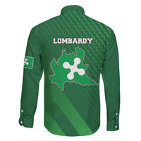 Italy Lombardy Family Matching Off The Shoulder Long Sleeve Dress and Hawaiian Shirt Map With Flag Style - Wonder Print Shop