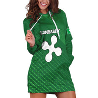 Italy Lombardy Hoodie Dress Map With Flag Style - Wonder Print Shop