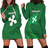 Italy Lombardy Hoodie Dress Map With Flag Style - Wonder Print Shop