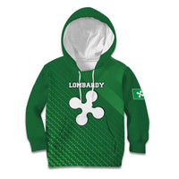 Italy Lombardy Kid Hoodie Map With Flag Style - Wonder Print Shop