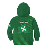 Italy Lombardy Kid Hoodie Map With Flag Style - Wonder Print Shop