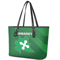 Italy Lombardy Leather Tote Bag Map With Flag Style - Wonder Print Shop