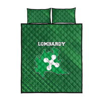 Italy Lombardy Quilt Bed Set Map With Flag Style - Wonder Print Shop