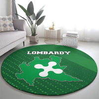 Italy Lombardy Round Carpet Map With Flag Style - Wonder Print Shop