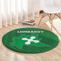 Italy Lombardy Round Carpet Map With Flag Style - Wonder Print Shop