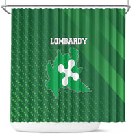 Italy Lombardy Shower Curtain Map With Flag Style - Wonder Print Shop
