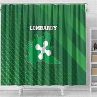 Italy Lombardy Shower Curtain Map With Flag Style - Wonder Print Shop