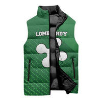 Italy Lombardy Sleeveless Puffer Jacket Map With Flag Style - Wonder Print Shop