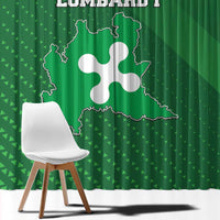 Italy Lombardy Window Curtain Map With Flag Style - Wonder Print Shop