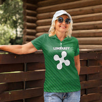 Italy Lombardy Women Polo Shirt Map With Flag Style - Wonder Print Shop