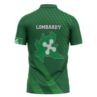 Italy Lombardy Zipper Polo Shirt Map With Flag Style - Wonder Print Shop