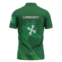 Italy Lombardy Zipper Polo Shirt Map With Flag Style - Wonder Print Shop
