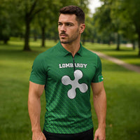 Italy Lombardy Zipper Polo Shirt Map With Flag Style - Wonder Print Shop