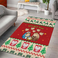 Poland Christmas Area Rug Polish Pierogi Mascot Nativity Scene - Wonder Print Shop