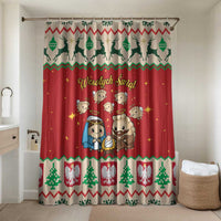 Poland Christmas Bathroom Set Polish Pierogi Mascot Nativity Scene - Wonder Print Shop