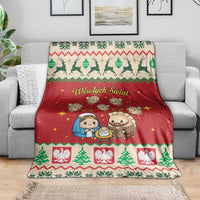 Poland Christmas Blanket Polish Pierogi Mascot Nativity Scene - Wonder Print Shop