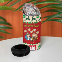 Poland Christmas 4 in 1 Can Cooler Tumbler Polish Pierogi Mascot Nativity Scene - Wonder Print Shop