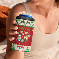 Poland Christmas 4 in 1 Can Cooler Tumbler Polish Pierogi Mascot Nativity Scene - Wonder Print Shop