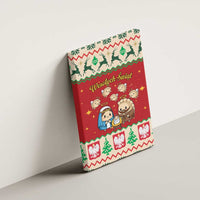 Poland Christmas Canvas Wall Art Polish Pierogi Mascot Nativity Scene - Wonder Print Shop