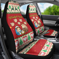 Poland Christmas Car Seat Cover Polish Pierogi Mascot Nativity Scene - Wonder Print Shop