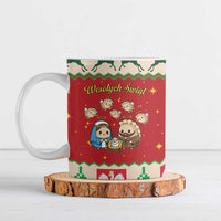 Poland Christmas Ceramic Mug Polish Pierogi Mascot Nativity Scene - Wonder Print Shop