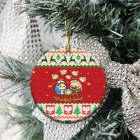Poland Christmas Ceramic Ornament Polish Pierogi Mascot Nativity Scene - Wonder Print Shop