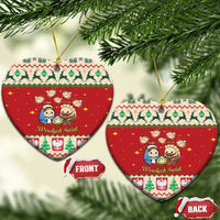 Poland Christmas Ceramic Ornament Polish Pierogi Mascot Nativity Scene - Wonder Print Shop