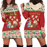 Poland Christmas Hoodie Dress Polish Pierogi Mascot Nativity Scene - Wonder Print Shop