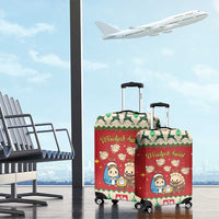 Poland Christmas Luggage Cover Polish Pierogi Mascot Nativity Scene - Wonder Print Shop