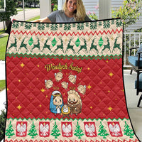 Poland Christmas Quilt Polish Pierogi Mascot Nativity Scene - Wonder Print Shop