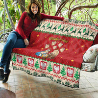 Poland Christmas Quilt Polish Pierogi Mascot Nativity Scene - Wonder Print Shop