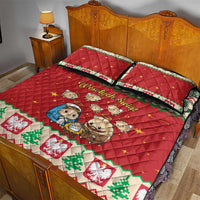 Poland Christmas Quilt Bed Set Polish Pierogi Mascot Nativity Scene - Wonder Print Shop
