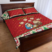 Poland Christmas Quilt Bed Set Polish Pierogi Mascot Nativity Scene - Wonder Print Shop