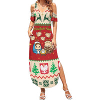 Poland Christmas Summer Maxi Dress Polish Pierogi Mascot Nativity Scene - Wonder Print Shop