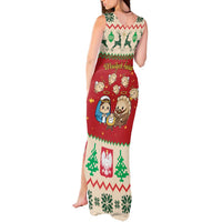 Poland Christmas Tank Maxi Dress Polish Pierogi Mascot Nativity Scene - Wonder Print Shop