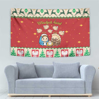 Poland Christmas Tapestry Polish Pierogi Mascot Nativity Scene - Wonder Print Shop