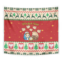 Poland Christmas Tapestry Polish Pierogi Mascot Nativity Scene - Wonder Print Shop