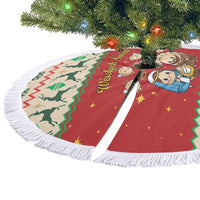 Poland Christmas Tree Skirt Polish Pierogi Mascot Nativity Scene - Wonder Print Shop