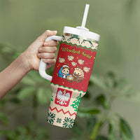 Poland Christmas Tumbler With Handle Polish Pierogi Mascot Nativity Scene - Wonder Print Shop