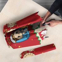 Poland Christmas Umbrella Polish Pierogi Mascot Nativity Scene - Wonder Print Shop
